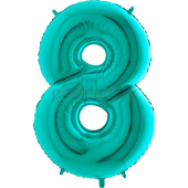 Folijas balons Cipars 8 Tiffany krāsa 86 cm