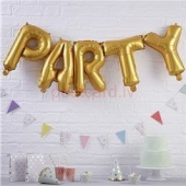 Folijas balonu kompozīcija Party Zelta krāsa 95*35cm