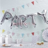 Folijas balonu kompozīcija Party Sudraba krāsa 95* 35 cm