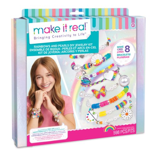 MAKE IT REAL DIY Rotaslietu komplekts Varavīksnes un pērles