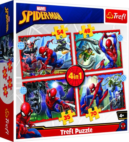 TREFL SPIDER-MAN Pužļu komplekts 4in1 Spiderman