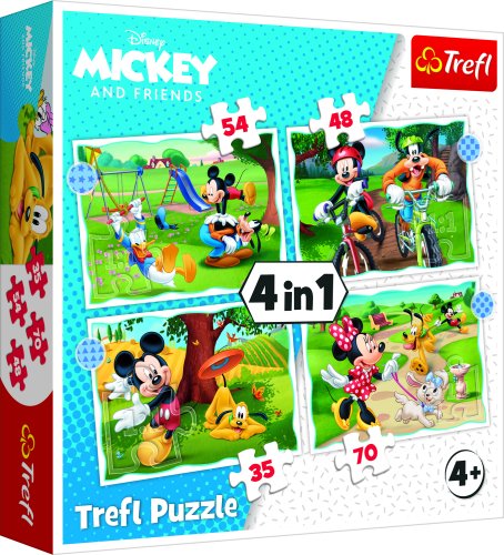 TREFL DISNEY Pužļu komplekts 4in1 Mikijs