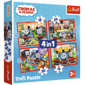 TREFL THOMAS & FRIENDS Pužļu komplekts 4 in 1 Tomass