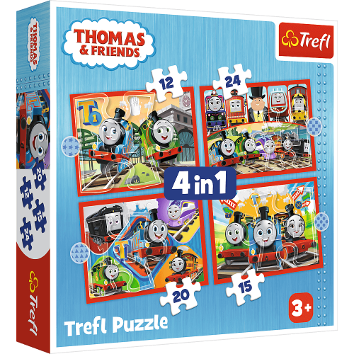 TREFL THOMAS & FRIENDS Pužļu komplekts 4 in 1 Tomass