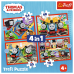 TREFL THOMAS & FRIENDS Pužļu komplekts 4 in 1 Tomass
