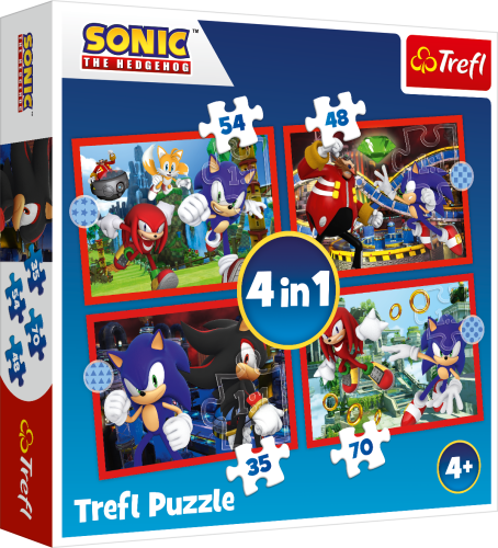 TREFL SONIC Pužļu komplekts 4in1 Sonic