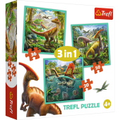 TREFL Pužļu komplekts Dinozauri, 3in1