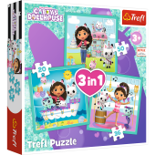 TREFL GABBY´S DOLLHOUSE Pužļu komplekts 3in1
