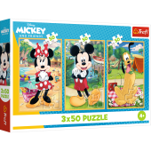 TREFL DISNEY MICKEY MOUSE Pužļu komplekts Pele brīvdienās, 3x50 gab.