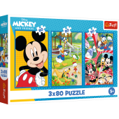 TREFL DISNEY MICKEY MOUSE Pužļu komplekts Mickey Mouse komanda, 3x80 gab.