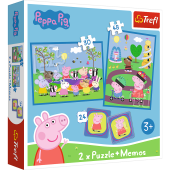 TREFL PEPPA PIG Puzles komplekts Peppa Pig 30 gab + 48 gab + 24 memo
