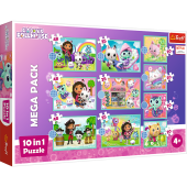 TREFL GABBY´S DOLLHOUSE Pužļu komplekts 10 in 1