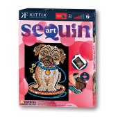 KITFIX Amatniecības komplekts Sequin Art Red spīdumiņu māksla, Mopsīte Lilija