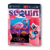 KITFIX Amatniecības komplekts Sequin Art Red spīdumiņu māksla, Flamingo Frenkijs
