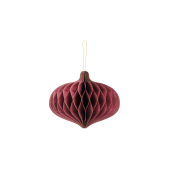Paper honeycomb ornament Oval, deep red, 16x15cm