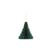 Paper honeycomb ornament Christmas tree, bottle green, 15cm