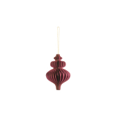 Paper honeycomb ornament Icicle, burgundy, 10x15 cm