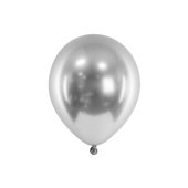 Glossy balloons 46 cm, silver (1 pkt / 5 pc.)