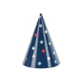 Party hats Stars, 16 cm, mix (1 pkt / 6 pc.)