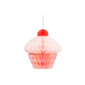 Honeycomb paper decoration Cupcake, 20 cm, mix