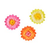 Tissuepaper decoration Flowers, 35 cm, mix (1 pkt / 3 pc.)