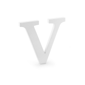 Wooden letter V, white, 21x20cm