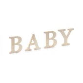 Wooden inscription BABY, 16.5-21.5x19.5 cm