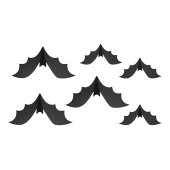Paper decoration Bats, 19-29 cm, black (1 pkt / 6 pc.)