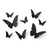 Paper Moth Decoration, black, 6-12cm (1 pkt / 30 pc.)