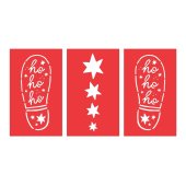 Christmas decoration - Santa's Footprint stencils, 16.5x27.5 cm, mix (1 pkt / 3 pc.)