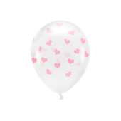 Eco Balloons 33 cm, Hearts, Crystal Clear (1 pkt / 6 pc.)
