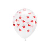 Eco Balloons 33 cm, Hearts, Crystal Clear (1 pkt / 6 pc.)