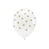 Pastel Eco Balloons 33 cm, Stars, white (1 pkt / 6 pc.)