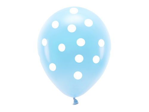 Pastel Eco Balloons 33 cm, Dots, sky-blue (1 pkt / 6 pc.)