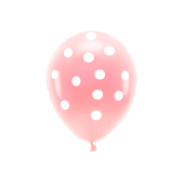 Pastel Eco Balloons 33 cm, Dots, light pink (1 pkt / 6 pc.)