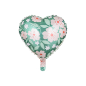 Foil balloons Heart with flowers, 45 cm, mix