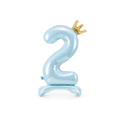 Standing foil balloon Number ''2'' , 84 cm,  sky-blue