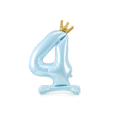 Standing foil balloon Number ''4'' , 84 cm,  sky-blue