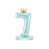 Standing foil balloon Number ''7'' , 84 cm,  sky-blue