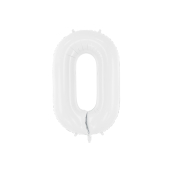 Foil ballon Number ''0'', 86 cm, white