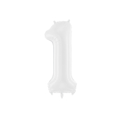 Foil ballon Number ''1'', 86 cm, white