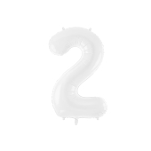 Foil ballon Number ''2'', 86 cm, white