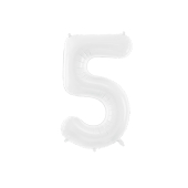 Foil ballon Number ''5'', 86 cm, white