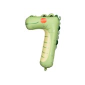 Foil balloon Number 7 - Crocodille, 56x85 cm, mix