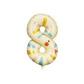 Foil balloon Number 8 - Snake, 55x88 cm, mix