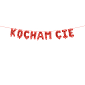 Foil balloon Kocham Cię, 285x40 cm, red