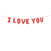 Foil balloon I Love You, 260x40 cm, red