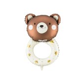 Foil balloon Teddy rattle, 61x88 cm, mix