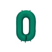 Foil Balloon Number ''0'', 86cm, Bottle Green