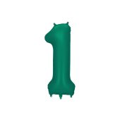 Foil Balloon Number ''1'', 86cm, Bottle Green